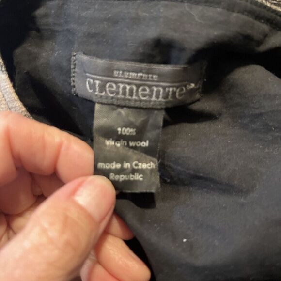 Element Clement 100% Virgin Wool Small Skirt Black & Tan Plaid Tulip Lagenlook - Picture 6 of 6